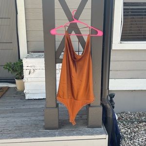 Abercrombie Rust Cowl Silk Body Suit
